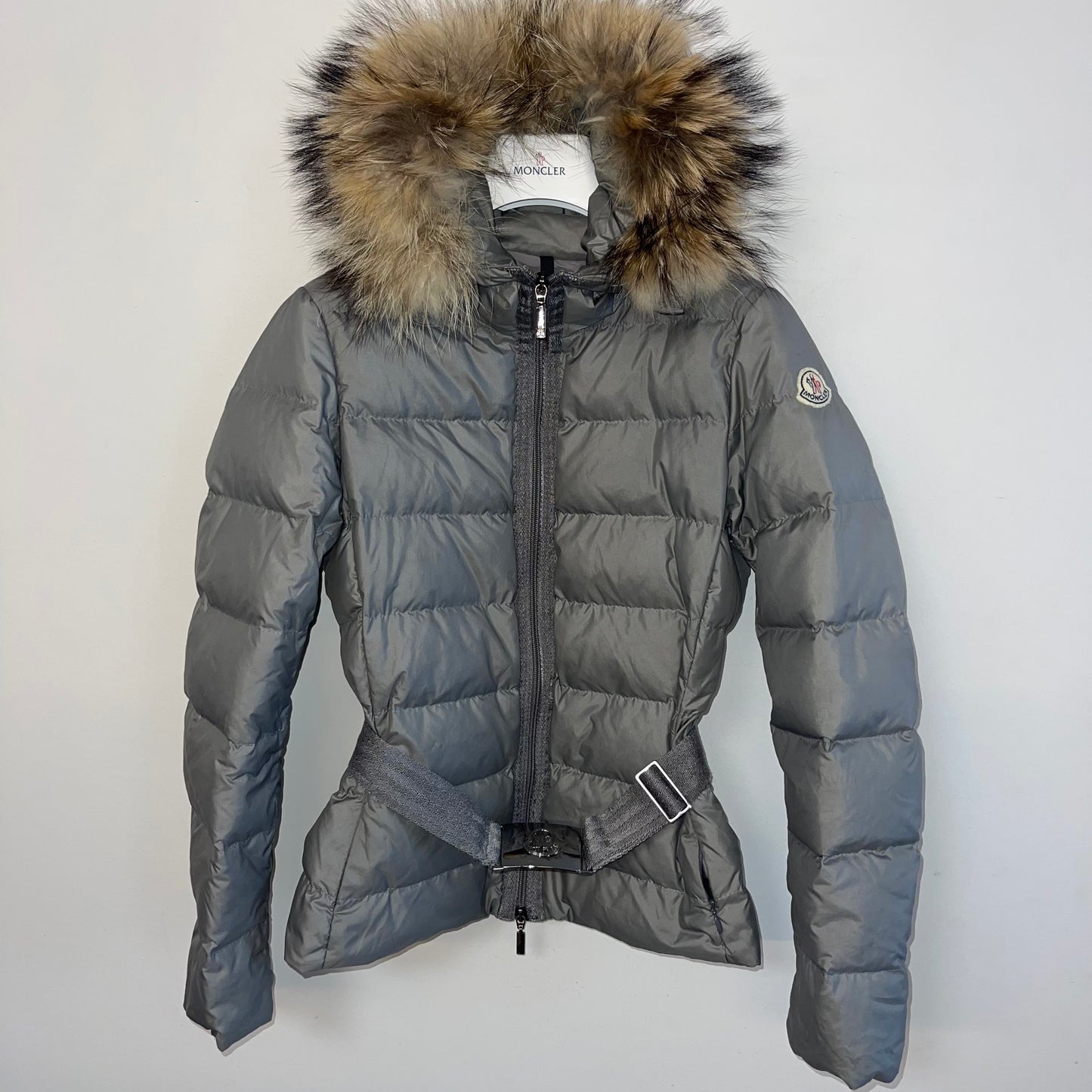 Moncler Ladies Angers Fur Down Jacket - Size 1