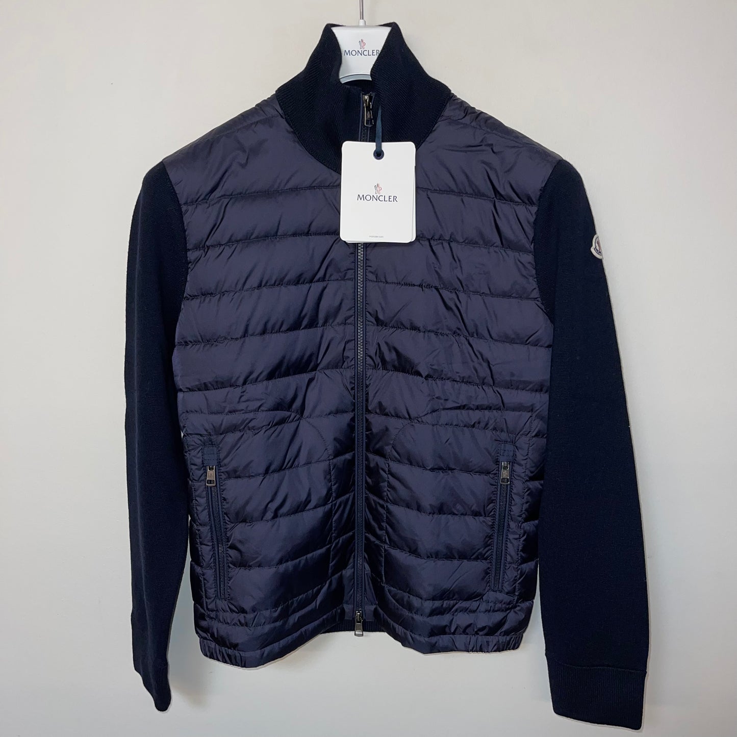 Moncler Padded Cardigan Navy