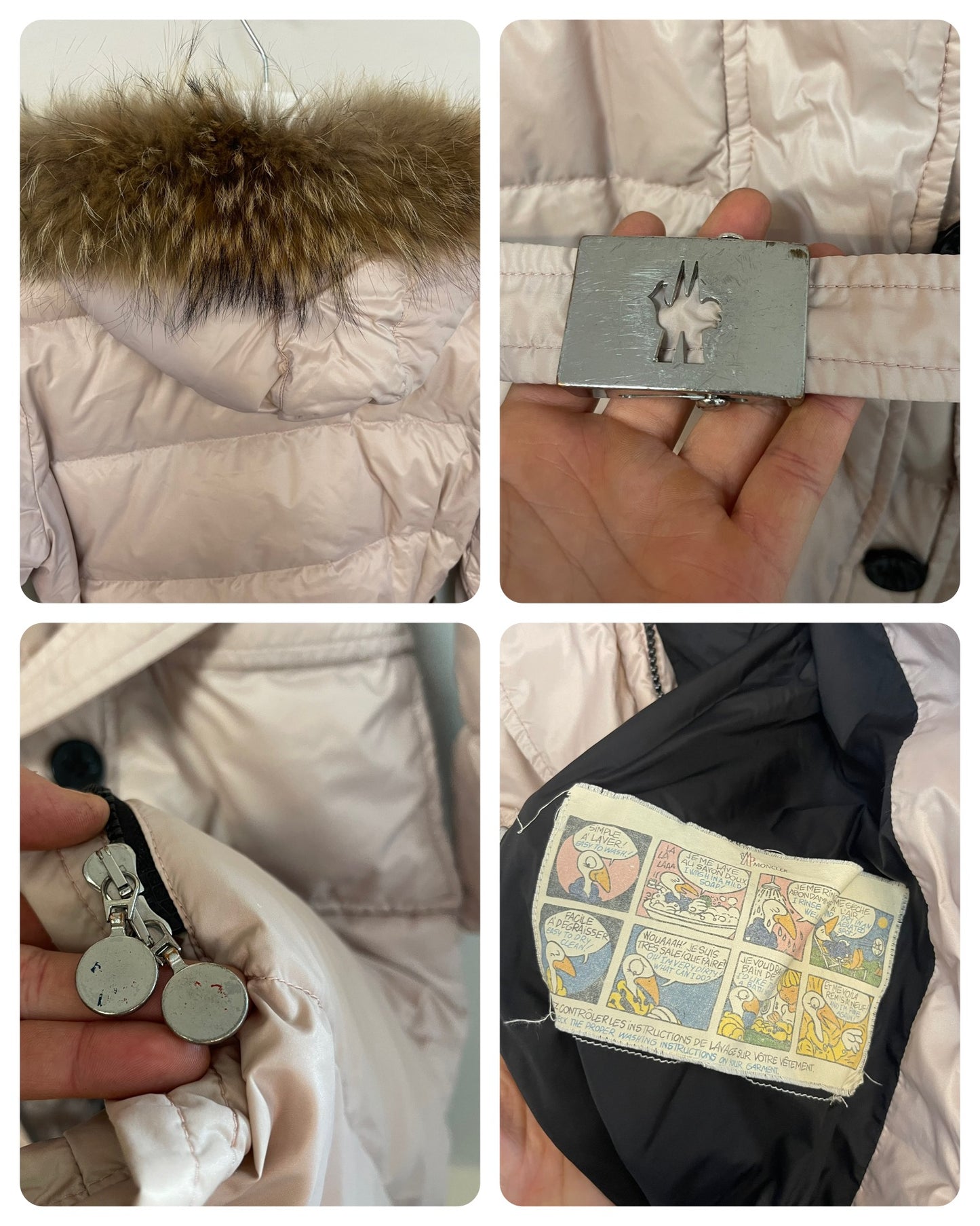 Moncler Ladies Long Fur Down Jacket - Size 1