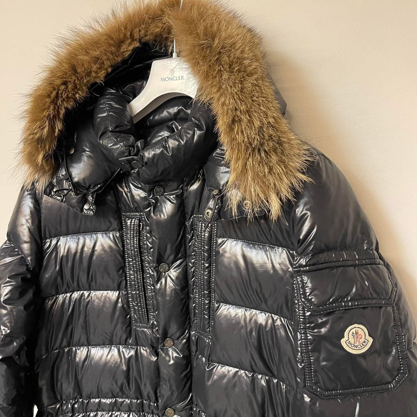 Moncler Mens Rod Fur Down Jacket - Size 6