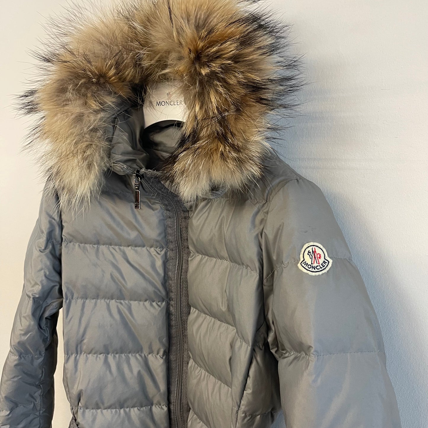 Moncler Ladies Angers Fur Down Jacket - Size 1