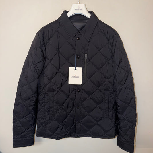 Moncler Diamond Quilted Down Shirt Jacket Black - Size 4