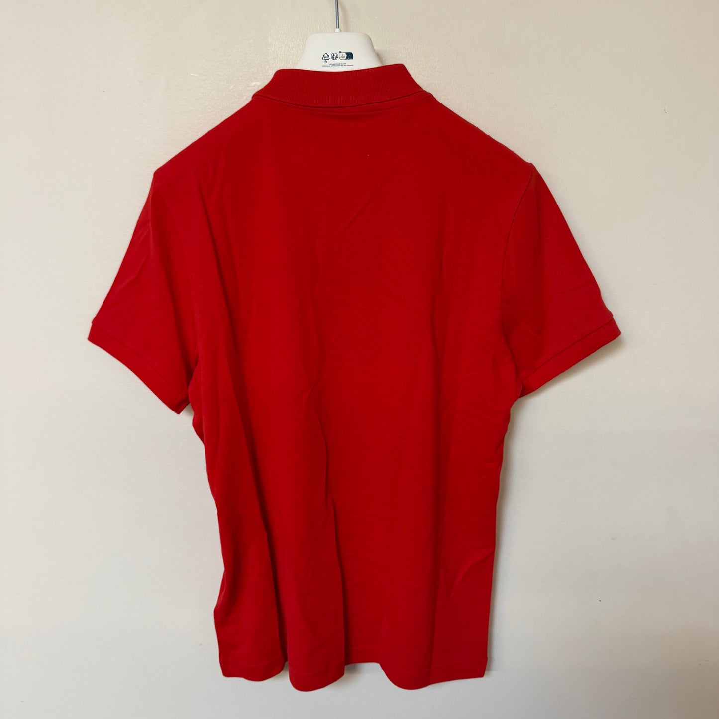 Moncler Mens Polo Shirt Red Tricolour Collar - Sizes L & XL