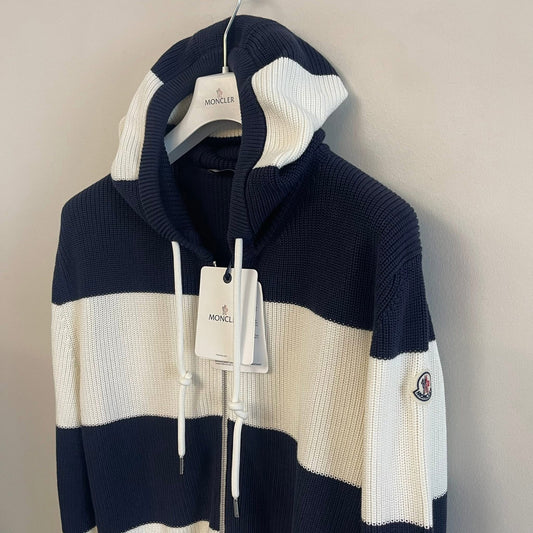Moncler Cotton Knitted Hoodie - Size XXL