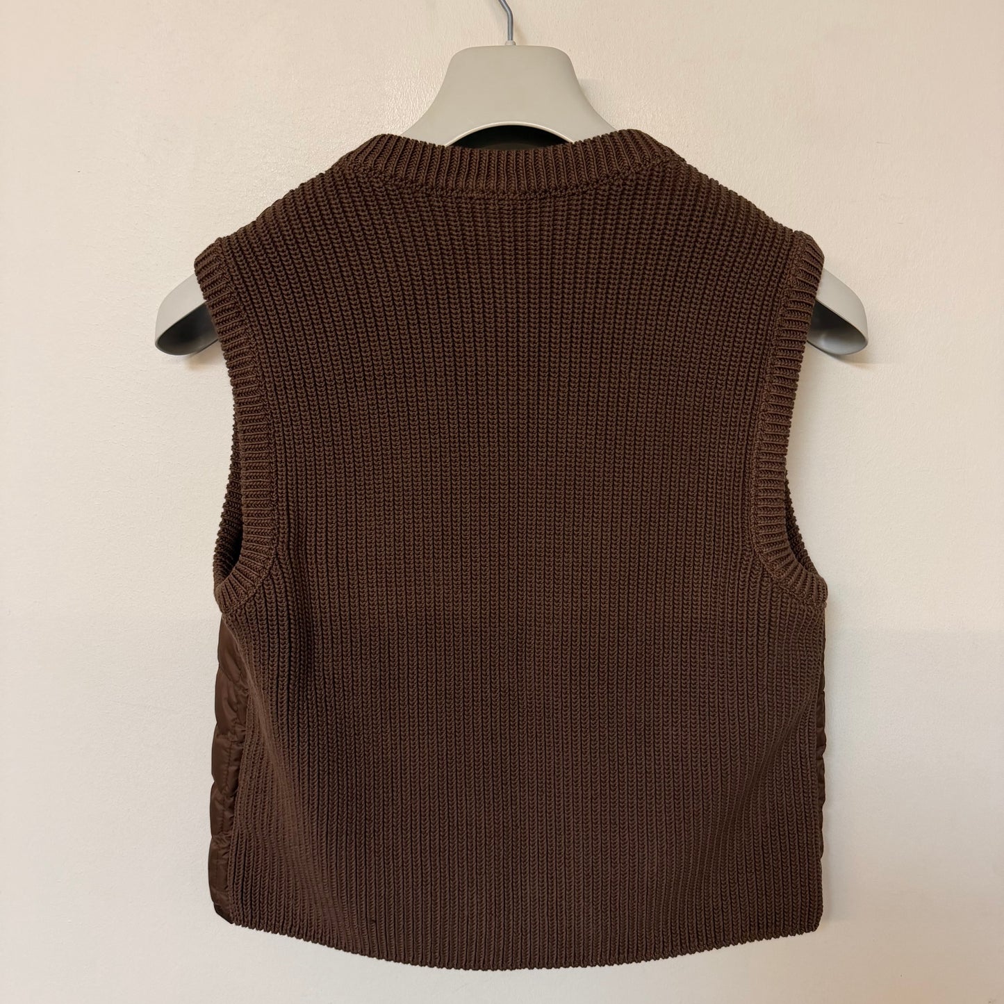 Moncler Ladies Knitted Gilet Brown