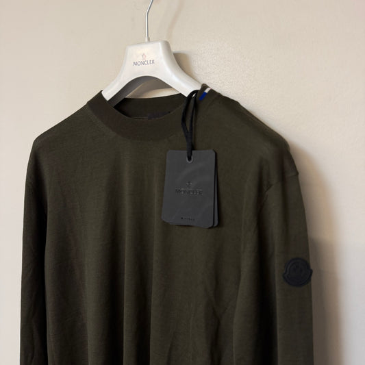 Moncler Woolen “Matt Black” Sweater Khaki - Size XXL