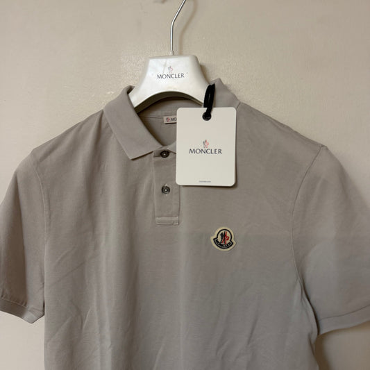 Moncler Mens Polo Shirt Light Grey - Size S