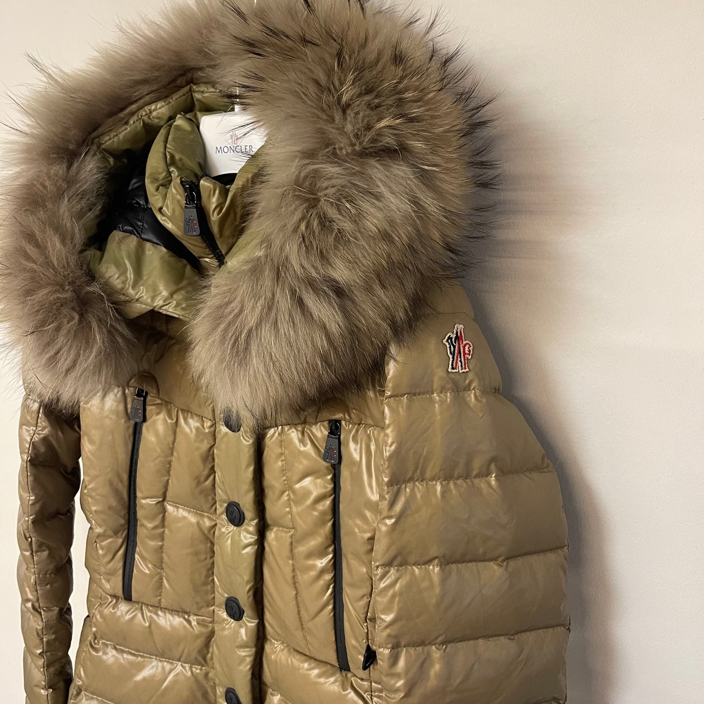 Moncler Ladies Grenoble Bever Fur Down Jacket - Size 0