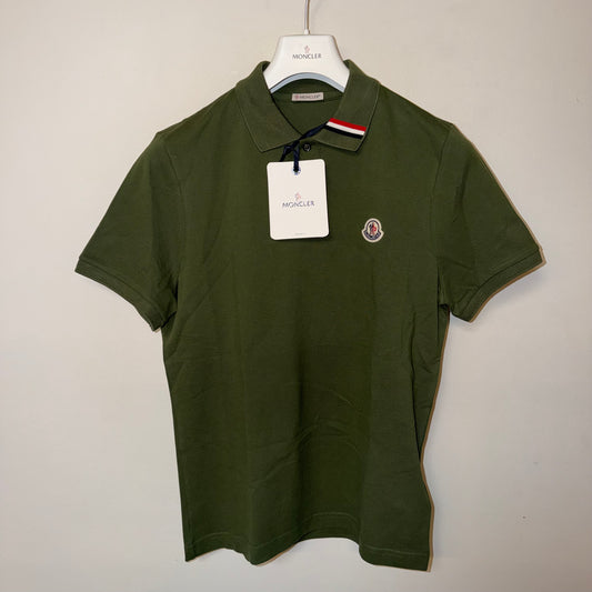 Moncler Mens Polo Shirt Khaki Green - Size S