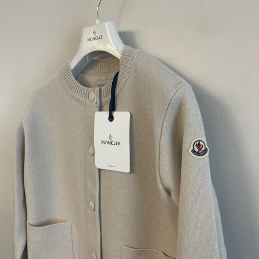 Moncler Ladies Padded Cardigan Beige