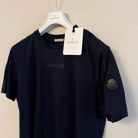 Moncler Mens Leather Logo Tshirt - Size L