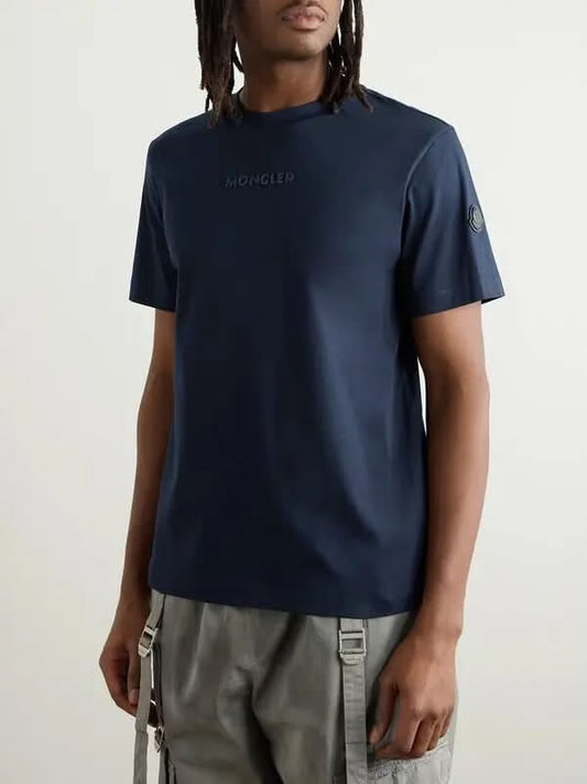 Moncler Mens Leather Logo Tshirt