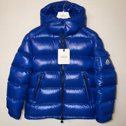 Moncler Womens Maire Hooded Down Jacket Blue - Size 5