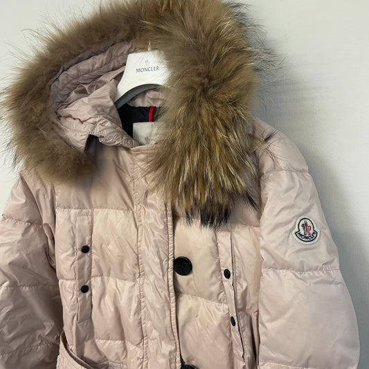 Moncler Ladies Long Fur Down Jacket - Size 1