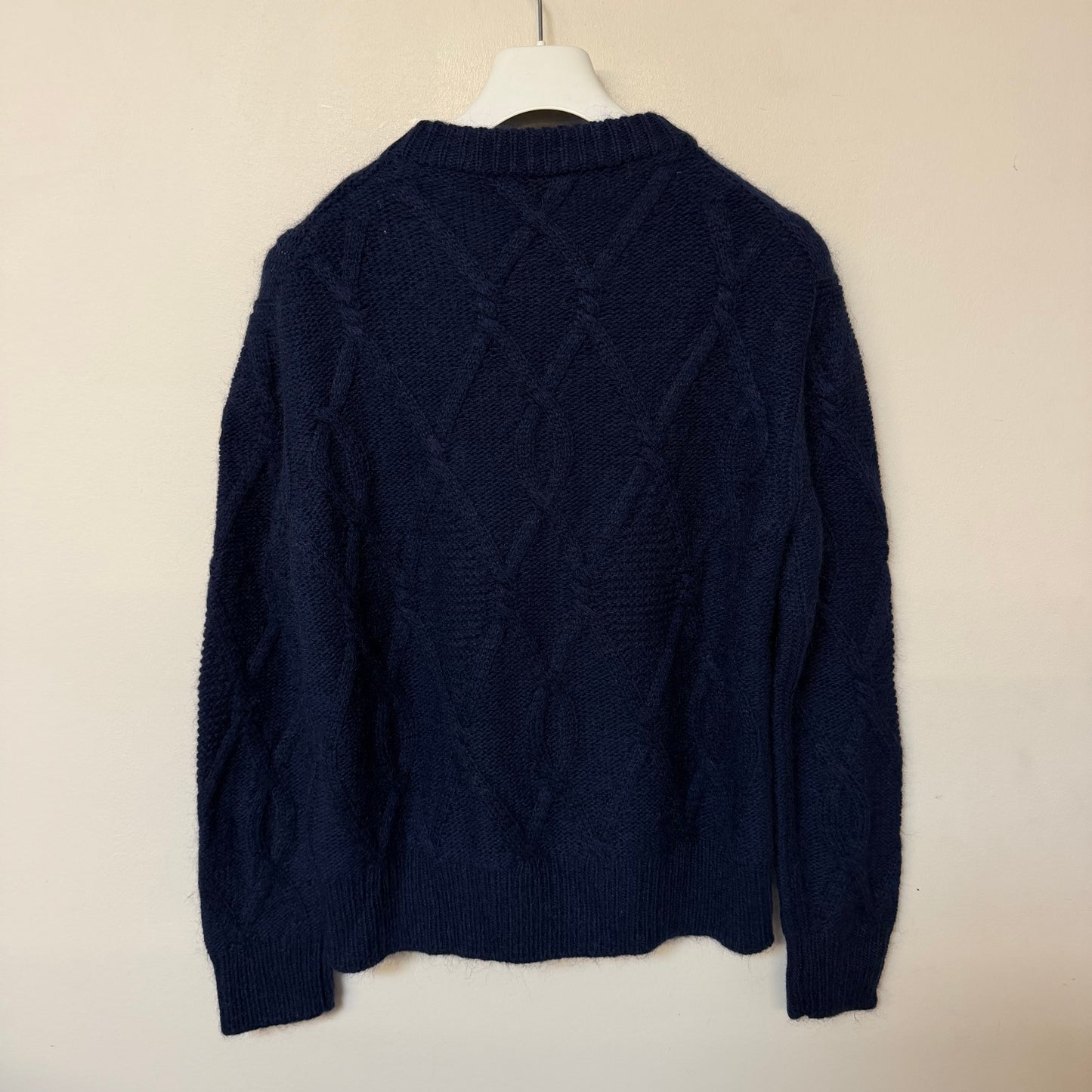 Moncler Cable Knit Wool Sweater Navy - Size M