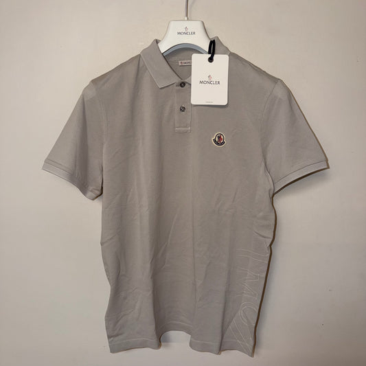 Moncler Mens Polo Shirt Light Grey - Size S