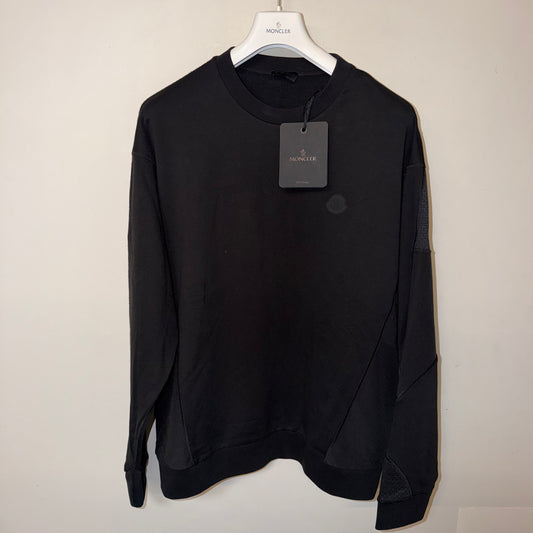 Moncler Matt Black Panelled Sweatshirt Black - Size XL