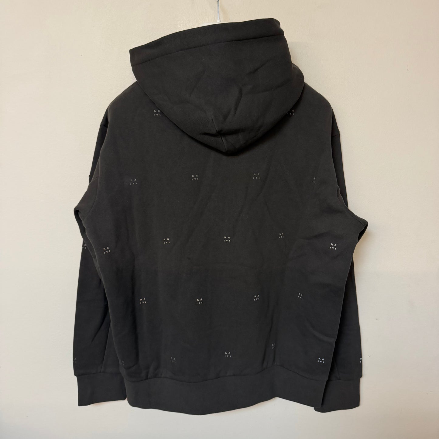 Moncler Matt Black Monogram Hoodie Grey - Size L