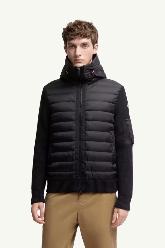 Moncler Mens Padded Cardigan Black
