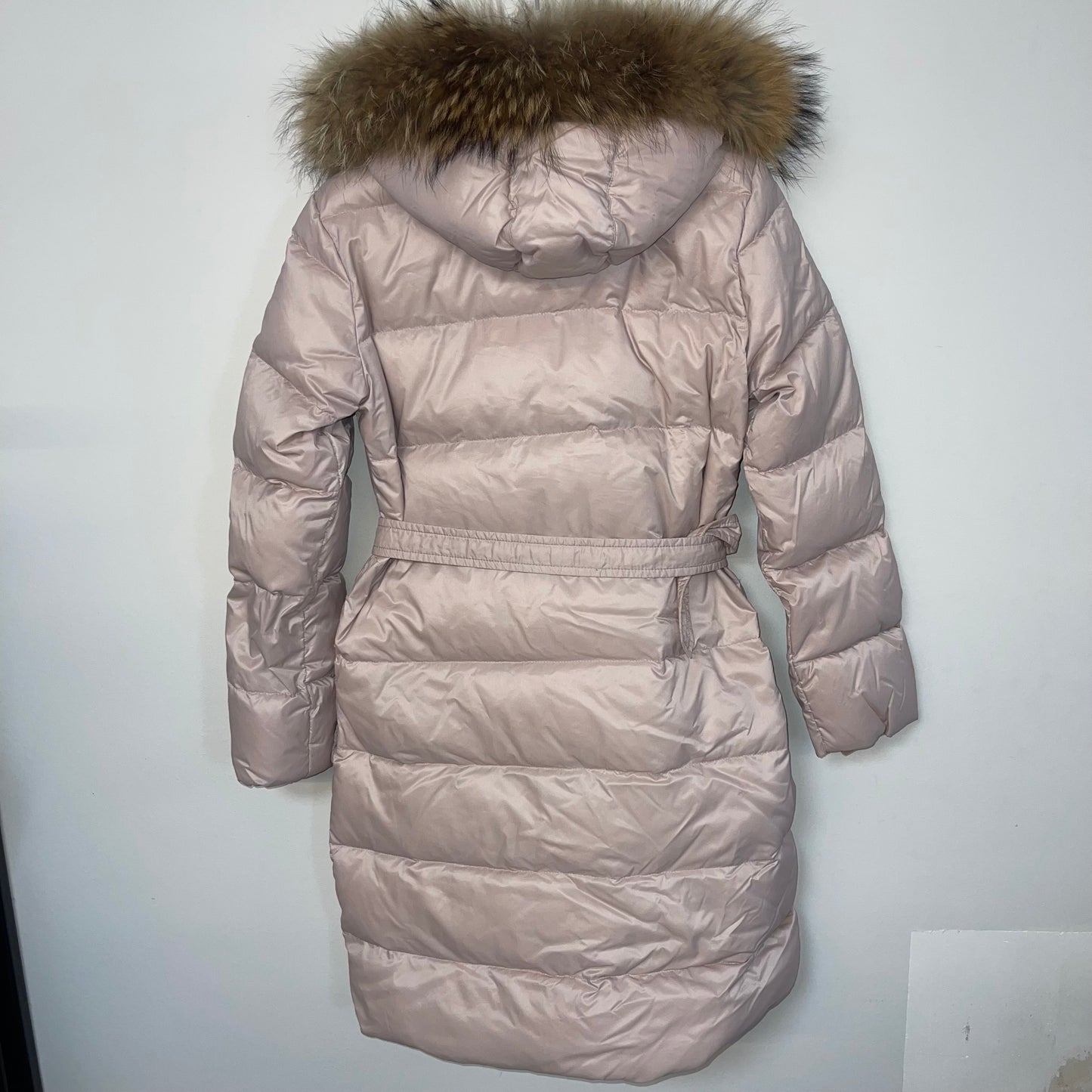 Moncler Ladies Long Fur Down Jacket - Size 1