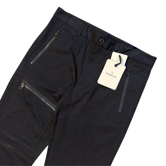 Moncler Zip Pocket Cotton Trousers Black - Size 50