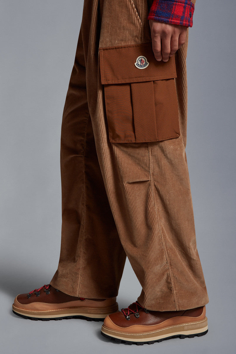 Moncler Corduroy Cargo Trousers Brown - Size 48