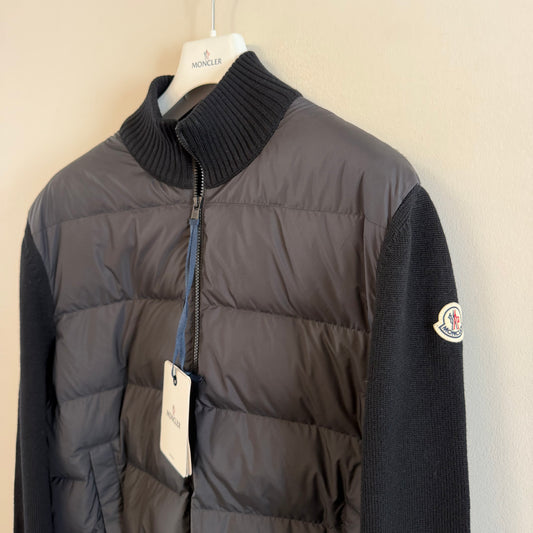 Moncler Padded Wool Zip-Up Cardigan Black - Size 3XL