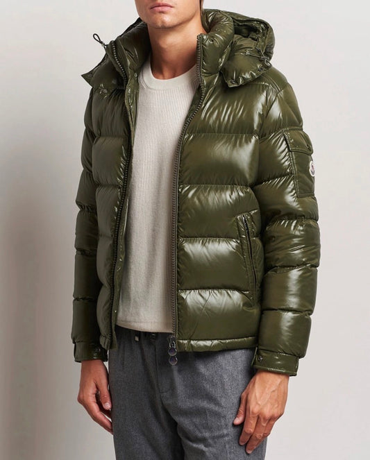Moncler Mens Maya Down Jacket Khaki