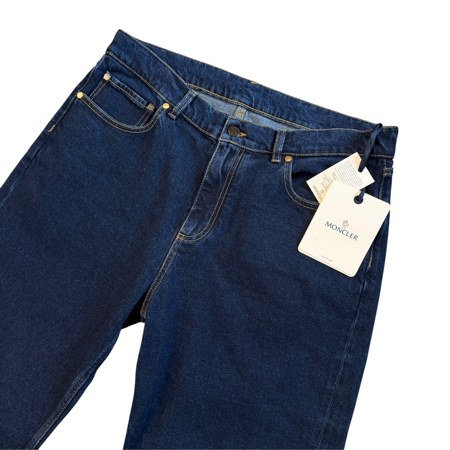 Moncler Straight Leg Denim Jeans Dark Blue - Sizes 50 & 52