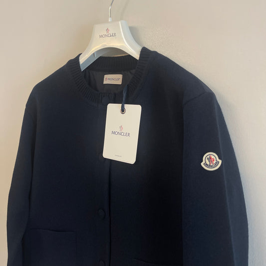 Moncler Ladies Padded Cardigan Navy
