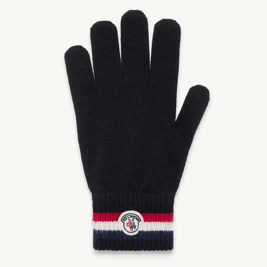 Moncler Tricolour Wool Gloves Black - Sizes L