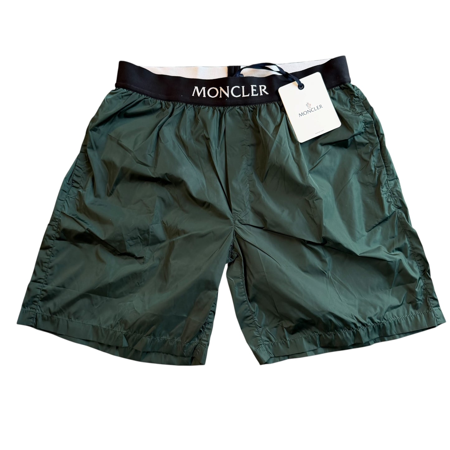 Moncler Mens Swim Shorts Dark Green - Sizes L