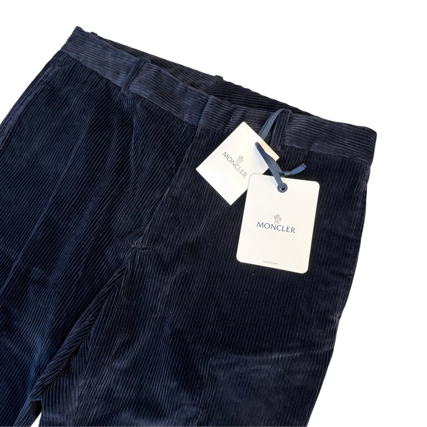 Moncler Mens Corduroy Trousers Navy - Size 48
