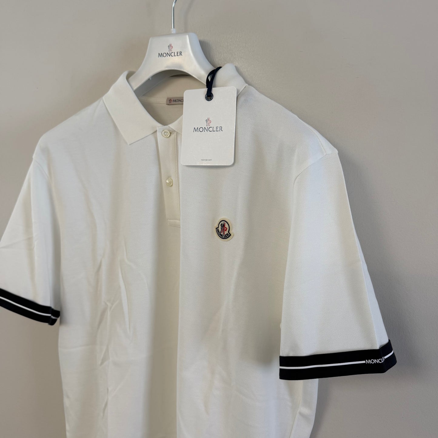 Moncler Mens Polo Shirt White - Size XXL
