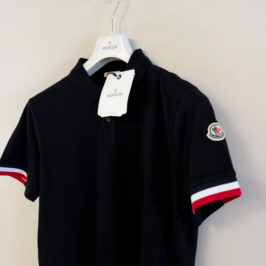 Moncler Mens Polo Shirt Black - Size L