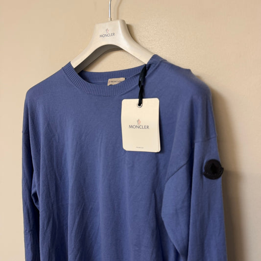 Moncler Cotton/ Cashmere Crewneck Sweater Blue - Sizes L & XXL