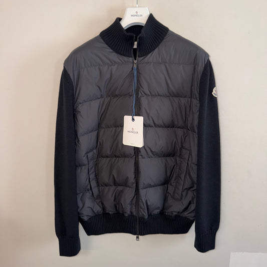 Moncler Padded Wool Zip-Up Cardigan Black - Size 3XL