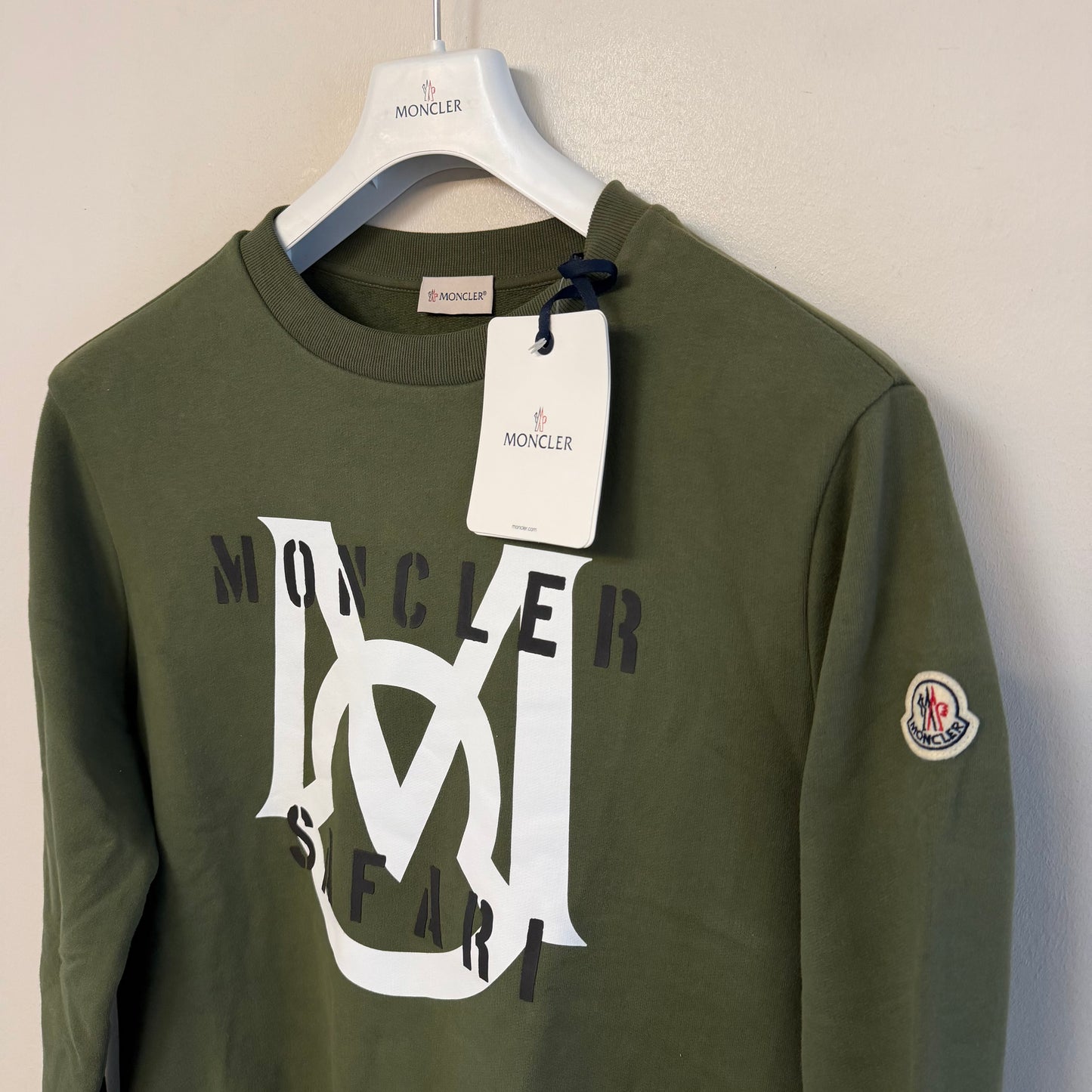Moncler Safari Logo Sweatshirt Green - Sizes M, XL & XXL
