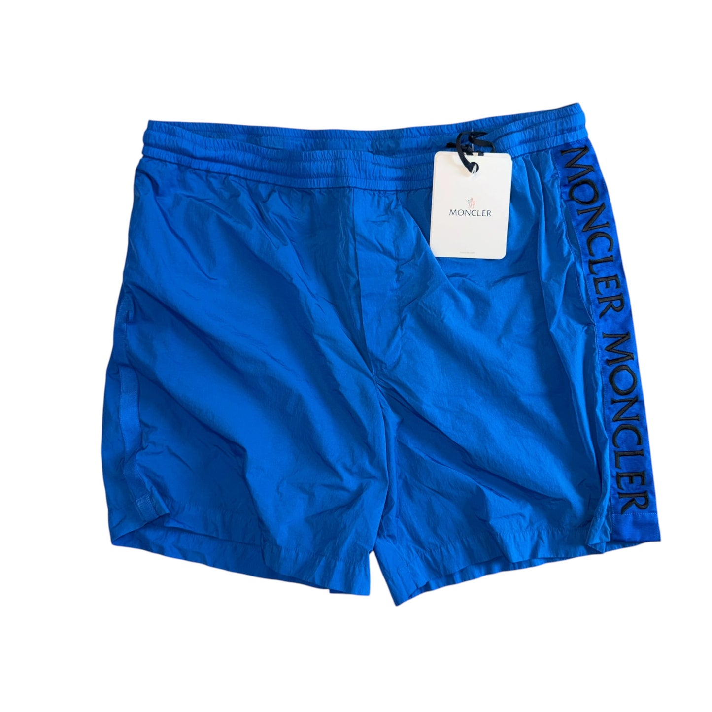 Moncler Mens Swim Shorts Blue Logo Tape - Size 54 / XXL