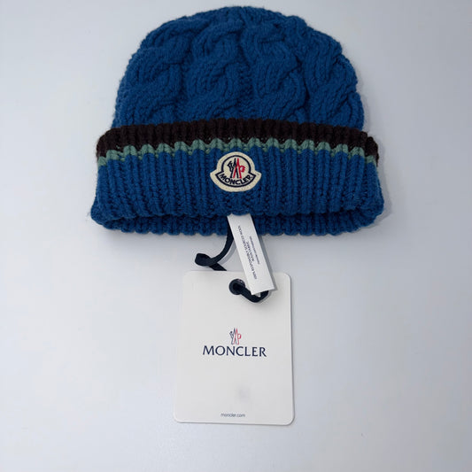 Moncler Cableknit Beanie Blue