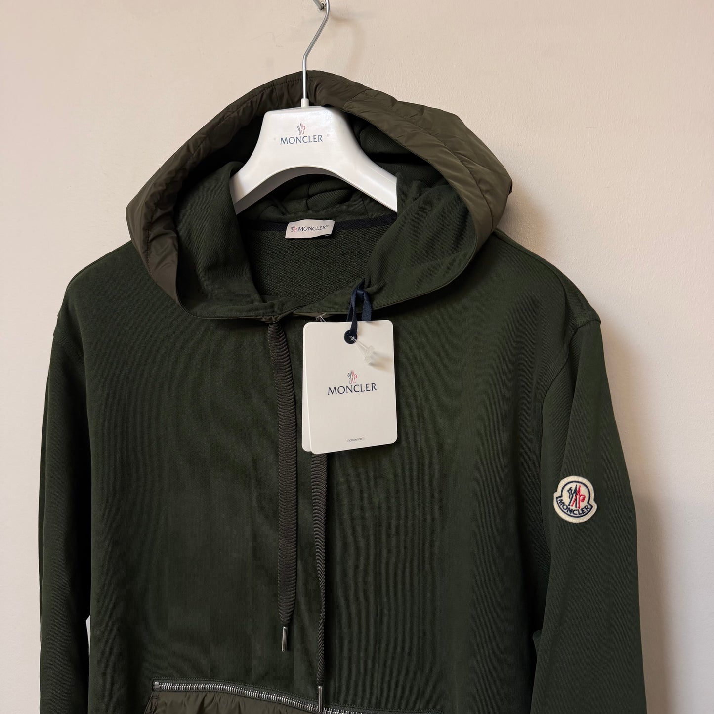 Moncler Nylon Pocket Hoodie Green - Size XXL