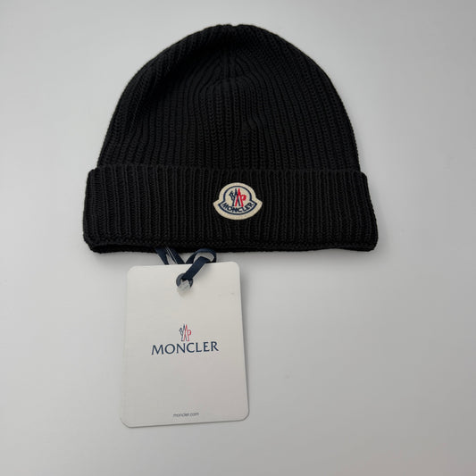 Moncler Logo Patch Beanie Black