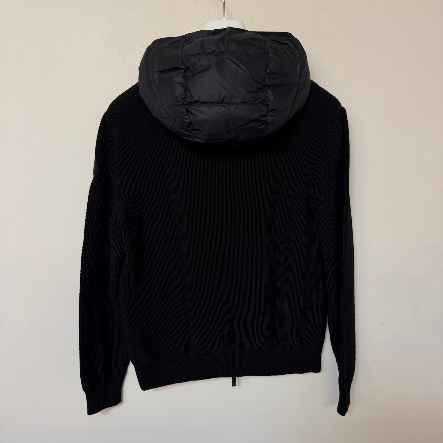 Moncler Matt Black Padded Hooded Cardigan Black - Size M