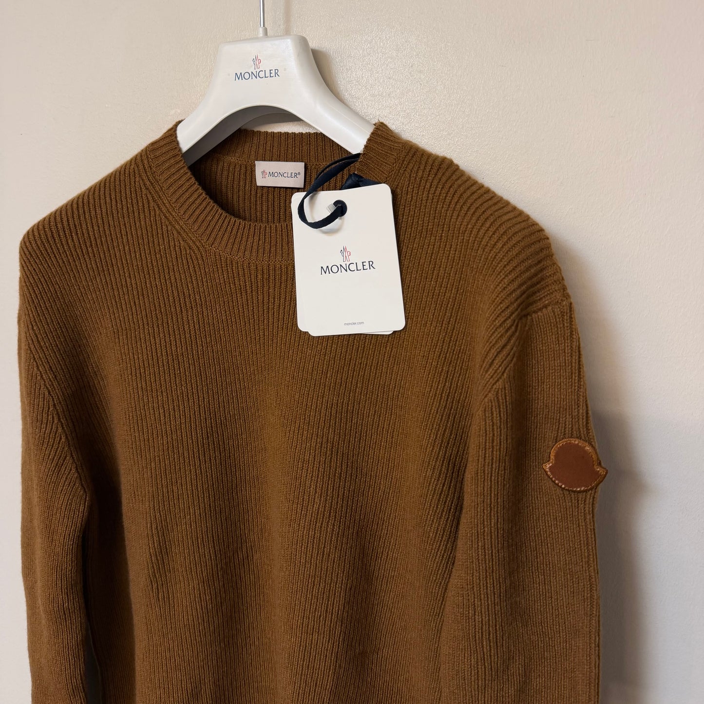 Moncler Ribbed Wool & Cashmere Sweater Brown - Size XXL