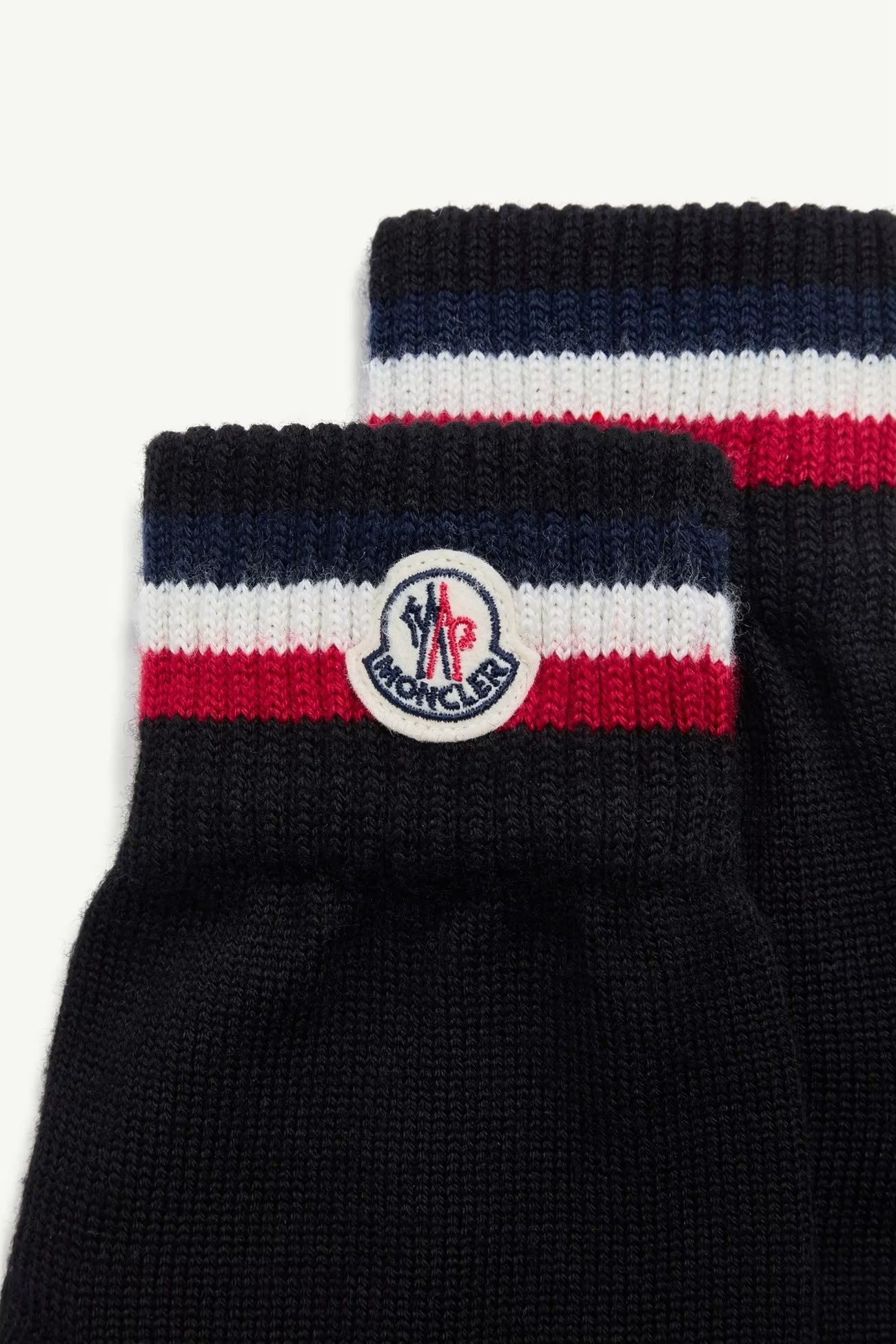Moncler Tricolour Wool Gloves Black - Sizes L & XL