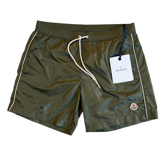 Moncler Mens Swim Shorts Olive Green - Size M