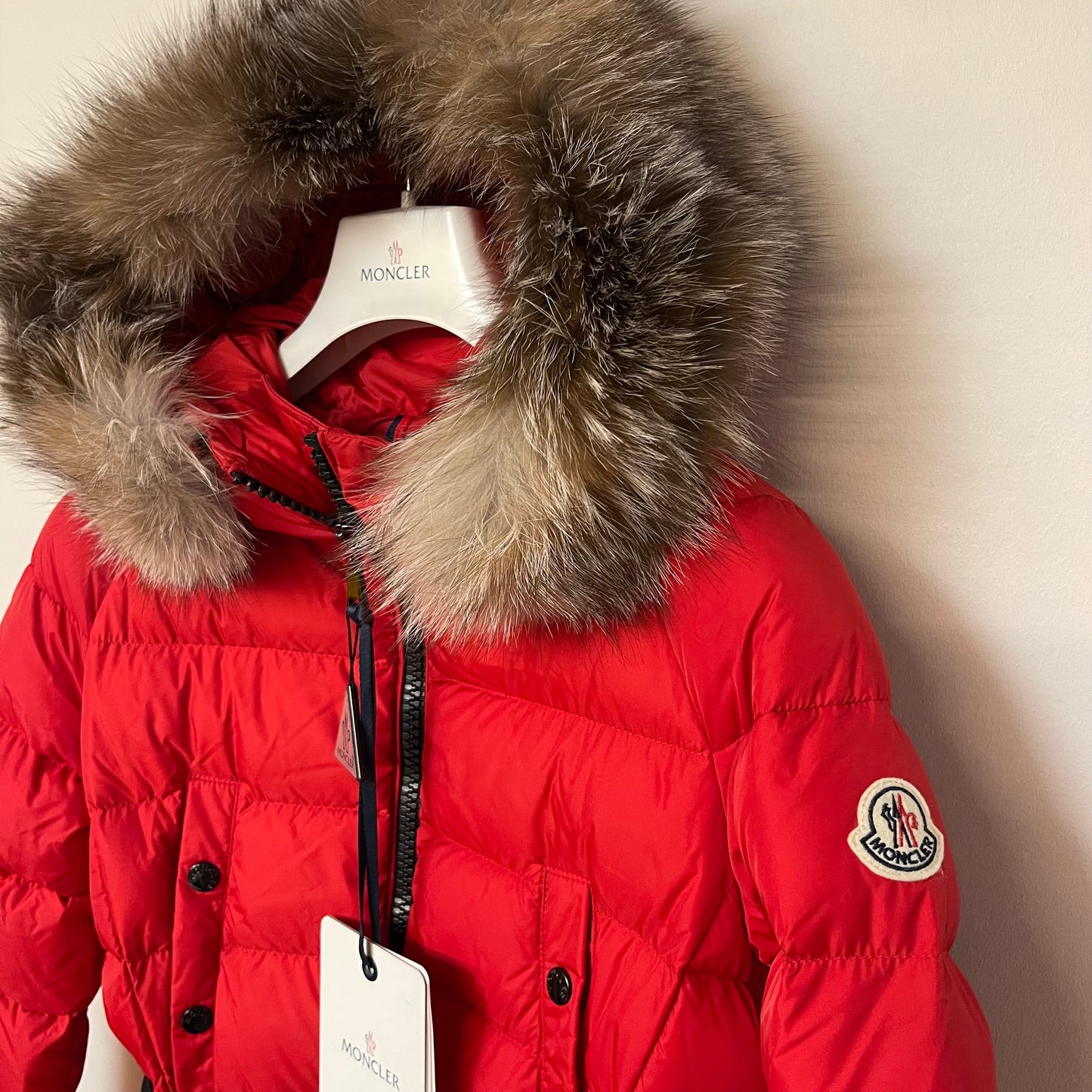 Moncler Ladies Clion Fur Down Jacket - Size 0