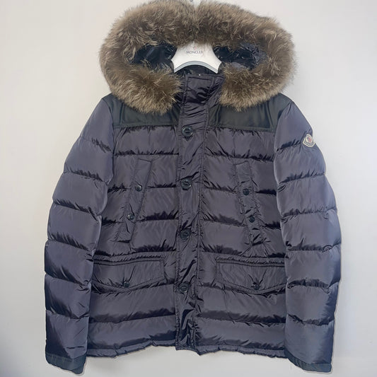 Moncler Charente Fur Down Parka - Size 2