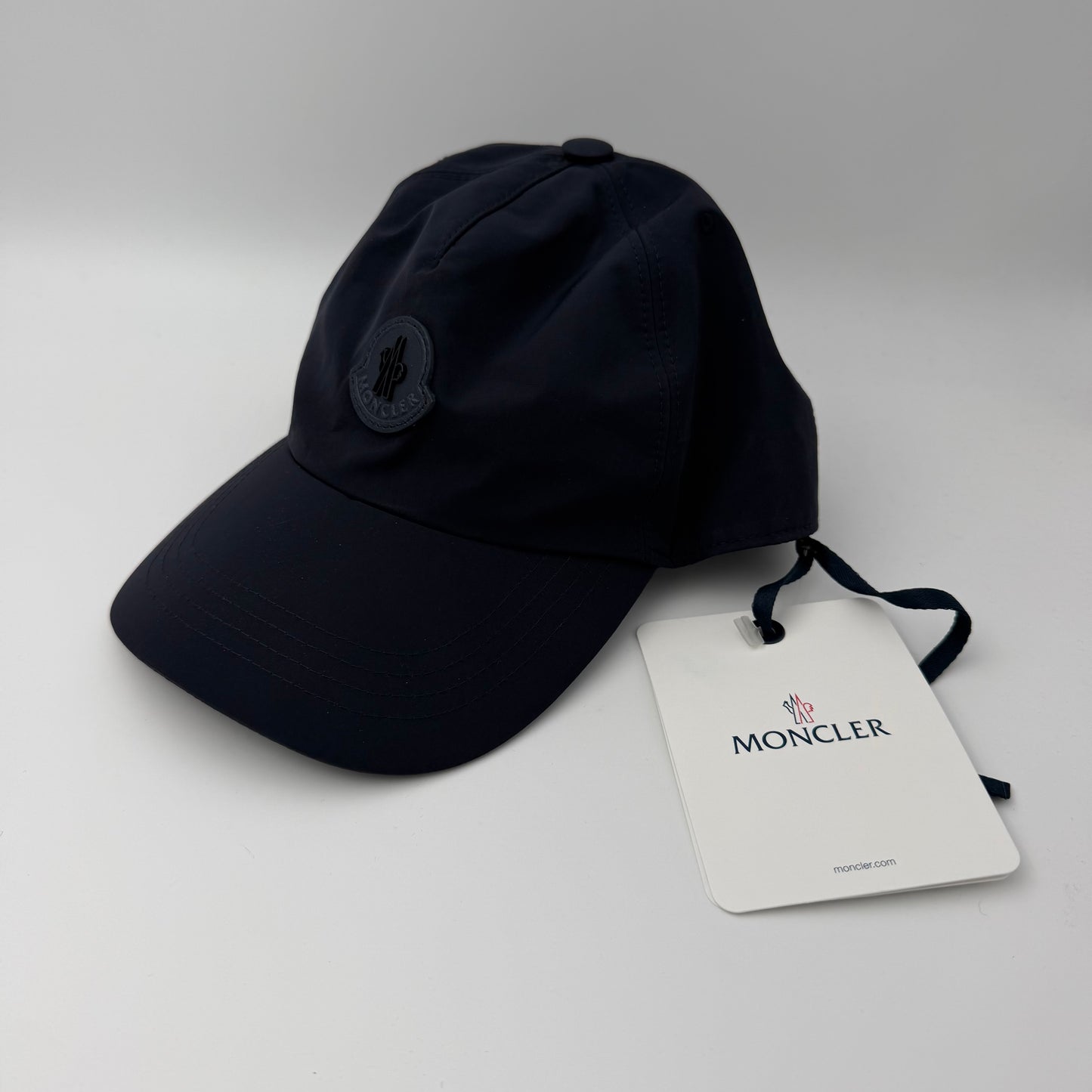 Moncler Leather Badge Baseball Cap Navy