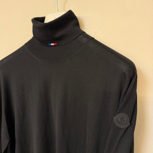 Moncler Matt Black Wool Turtleneck Sweater Black - Size XXL